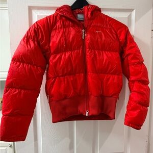 Nike Women’s Bright Red Puffer Coat size S